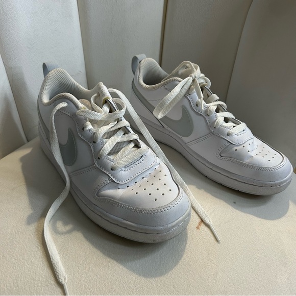 NIKE-Court Borough Low Recraft Shoes, White+Grey Swoosh, Size (US) 4.5 - Picture 6 of 9